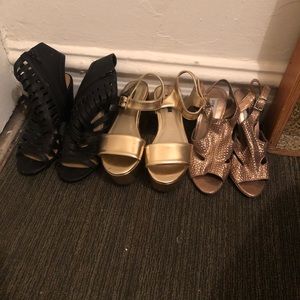 Steve Madden Heels & Forever 21 Gold Wedges& GH